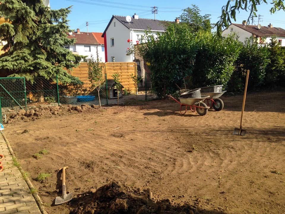 Erdaushub für die neue Teichanlage